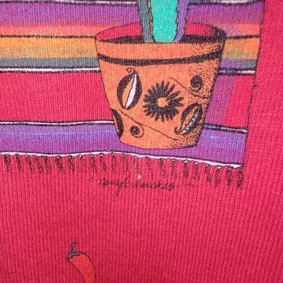Nancy Lenches "Serape" Chili Pepper Wearable Art T-SHIRT Size Medium - Picture 5 of 6
